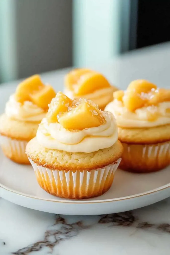 honey peach cream cheese cupcakes