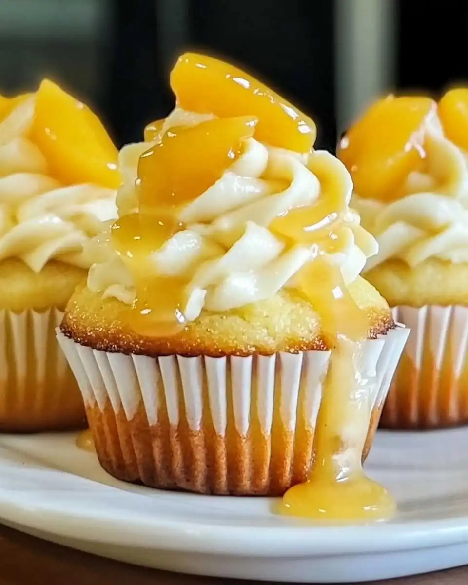 honey peach cream cheese cupcakes